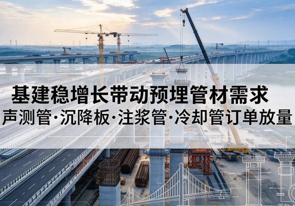 莲花基建稳增长带动预埋监测管材需求，声测管、沉降板、注浆管订单持续放量