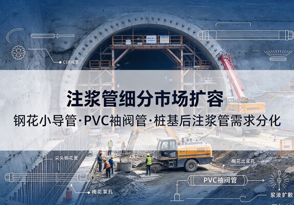 莲花注浆管细分市场扩容，隧道钢花小导管、PVC 袖阀管、桩基后注浆管需求分化